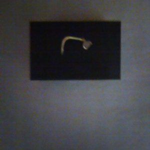 Pink Diamond, 14kt gold Nose Ring, L Shape